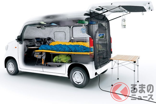 ホンダ N-VAN 純正車中泊仕様（「マルチボード」搭載車両）